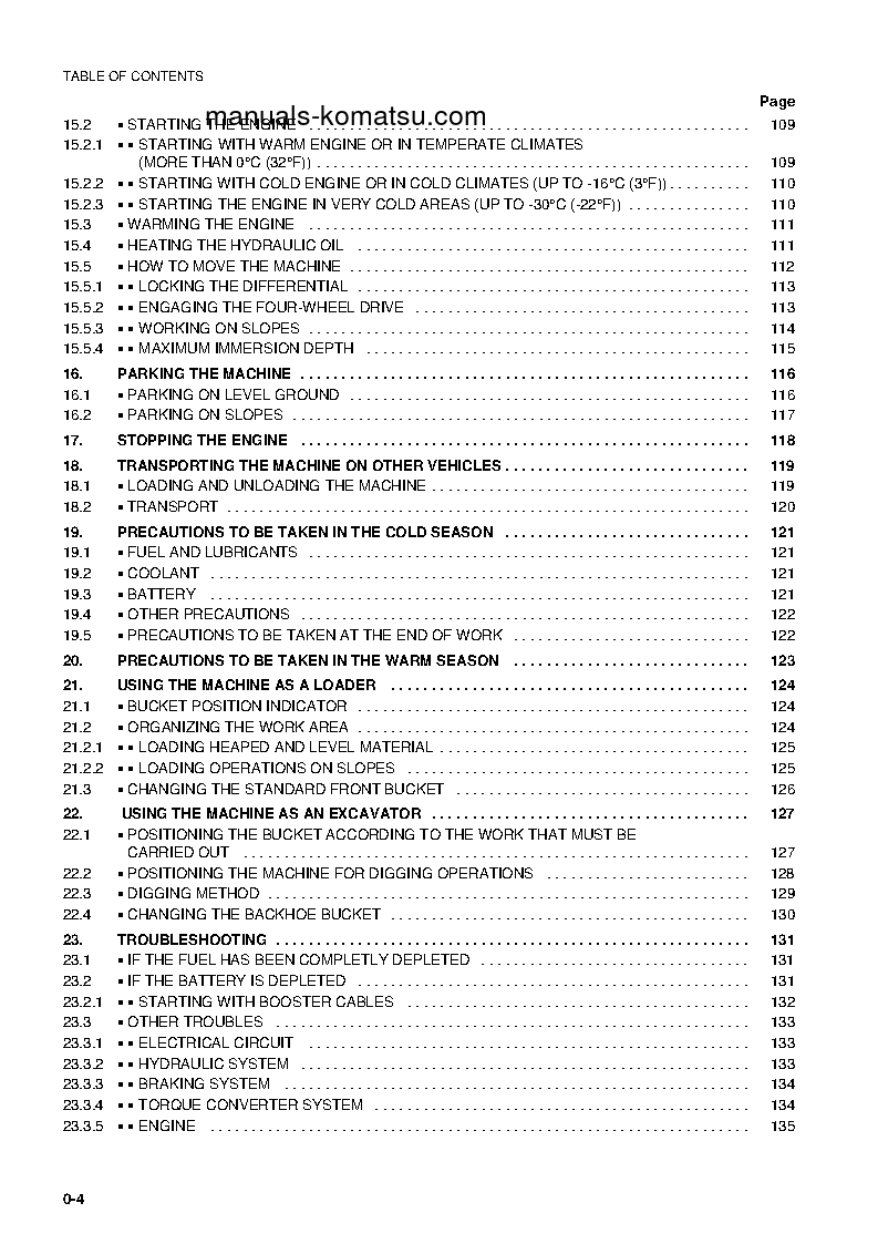 Protected: WB150-2(ITA) S/N 150F10001-150F10292 Operation manual (English)