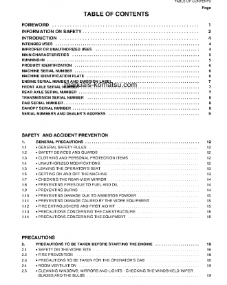WB140-2(ITA) S/N 140F11451-140F11530 Operation manual (English)