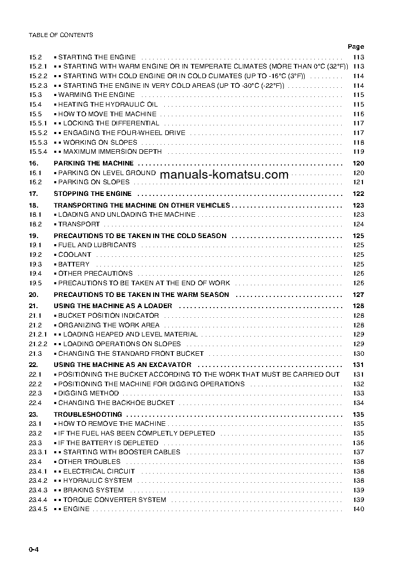 Protected: WB140-2(ITA) S/N 140F11451-140F11530 Operation manual (English)