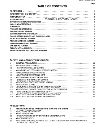 WB140-2(ITA) S/N 140F11531-UP Operation manual (English)