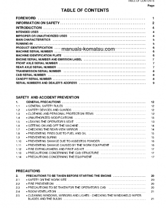 WB140PS-2(ITA) S/N 140F50001-140F50091 Operation manual (English)