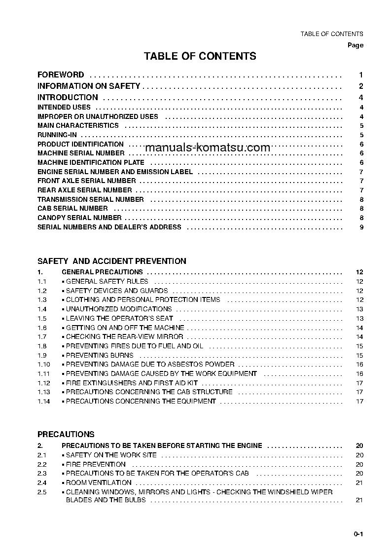 Protected: WB140PS-2(ITA) S/N 140F50001-140F50091 Operation manual (English)