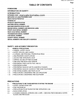 WB140PS-2(ITA) S/N 140F50092-140F50097 Operation manual (English)