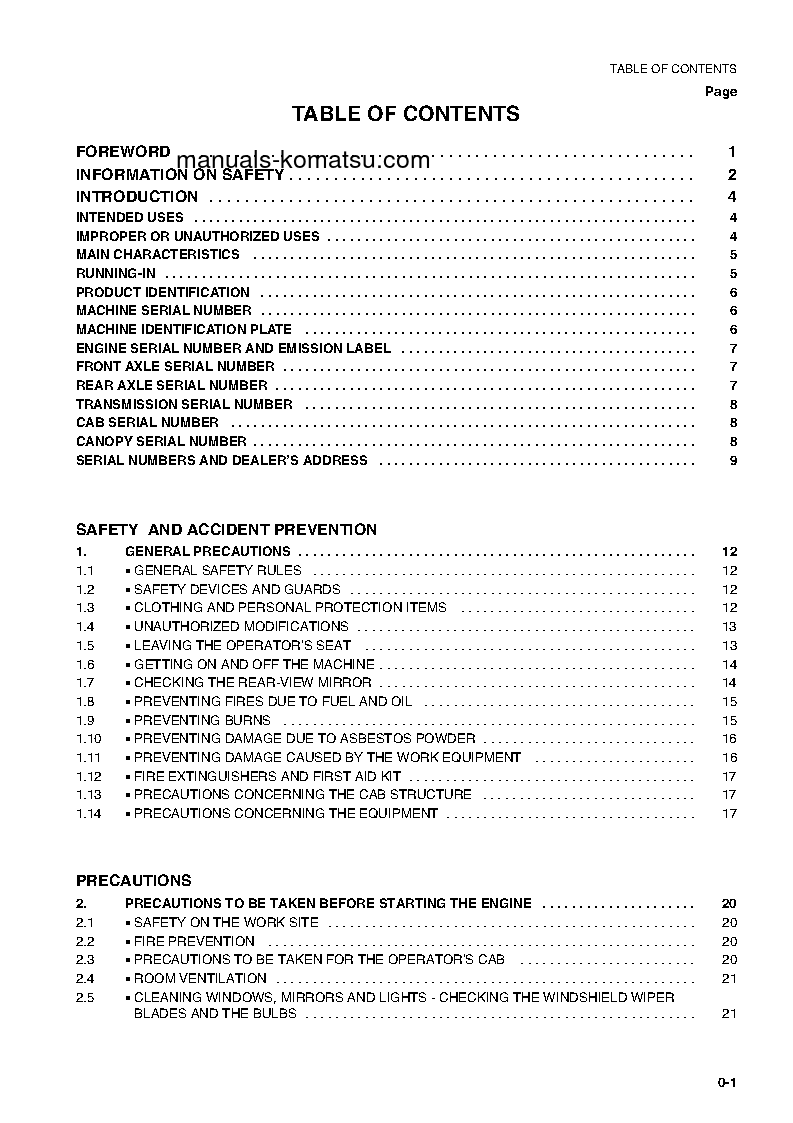 Protected: WB140PS-2(ITA) S/N 140F50098-UP Operation manual (English)