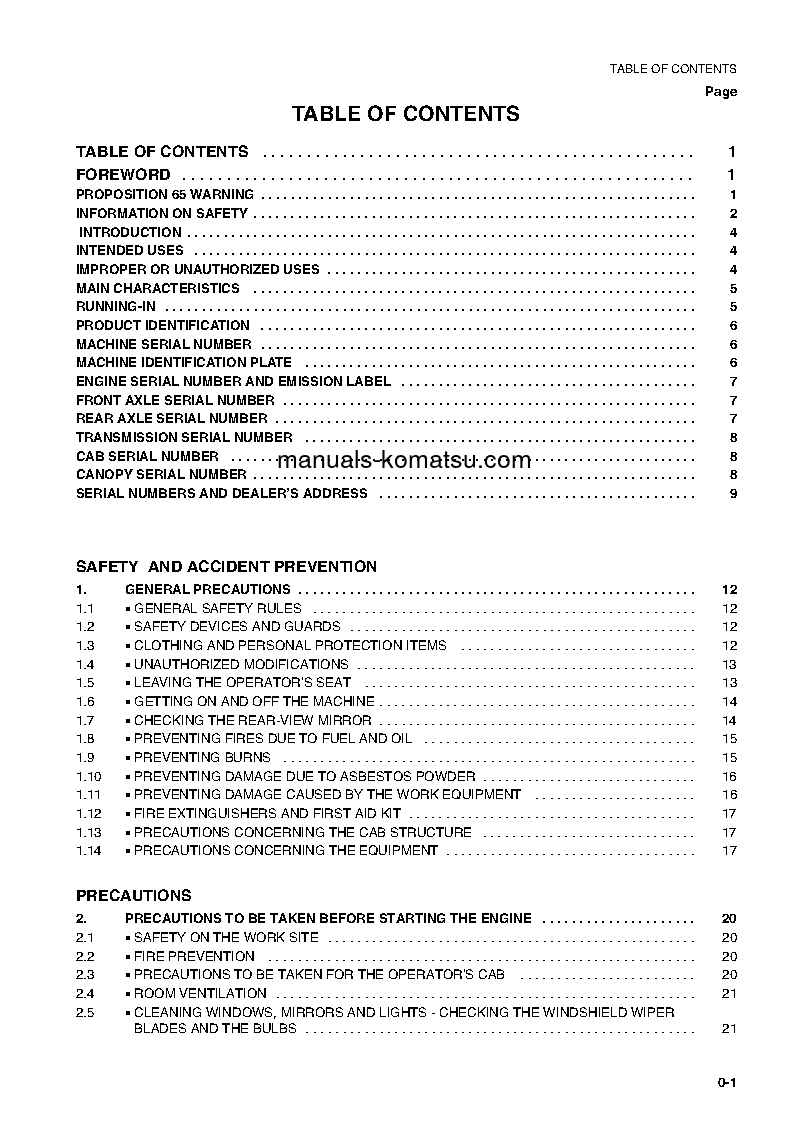 Protected: WB150AWS-2(ITA) S/N 150F80001-UP Operation manual (English)