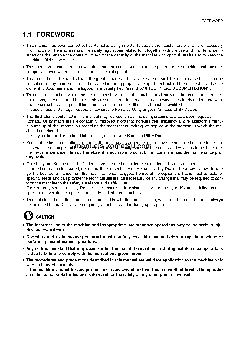 Protected: WB97R-2(ITA) S/N 97F21558-97F21751 Operation manual (English)