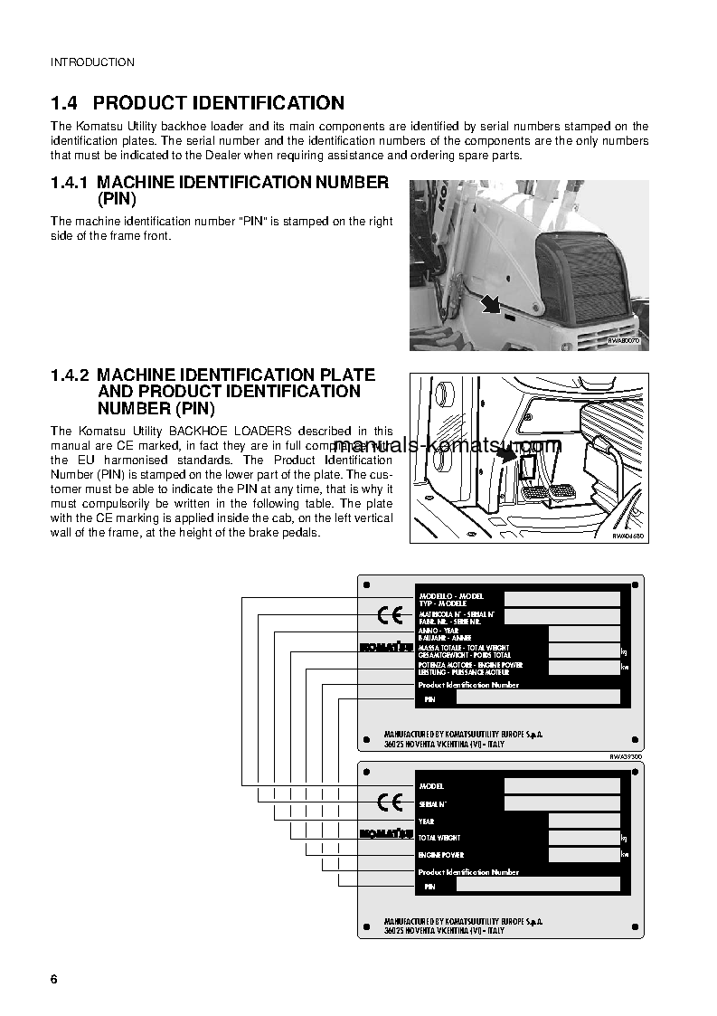Protected: WB97R-2(ITA) S/N 97F21558-97F21751 Operation manual (English)
