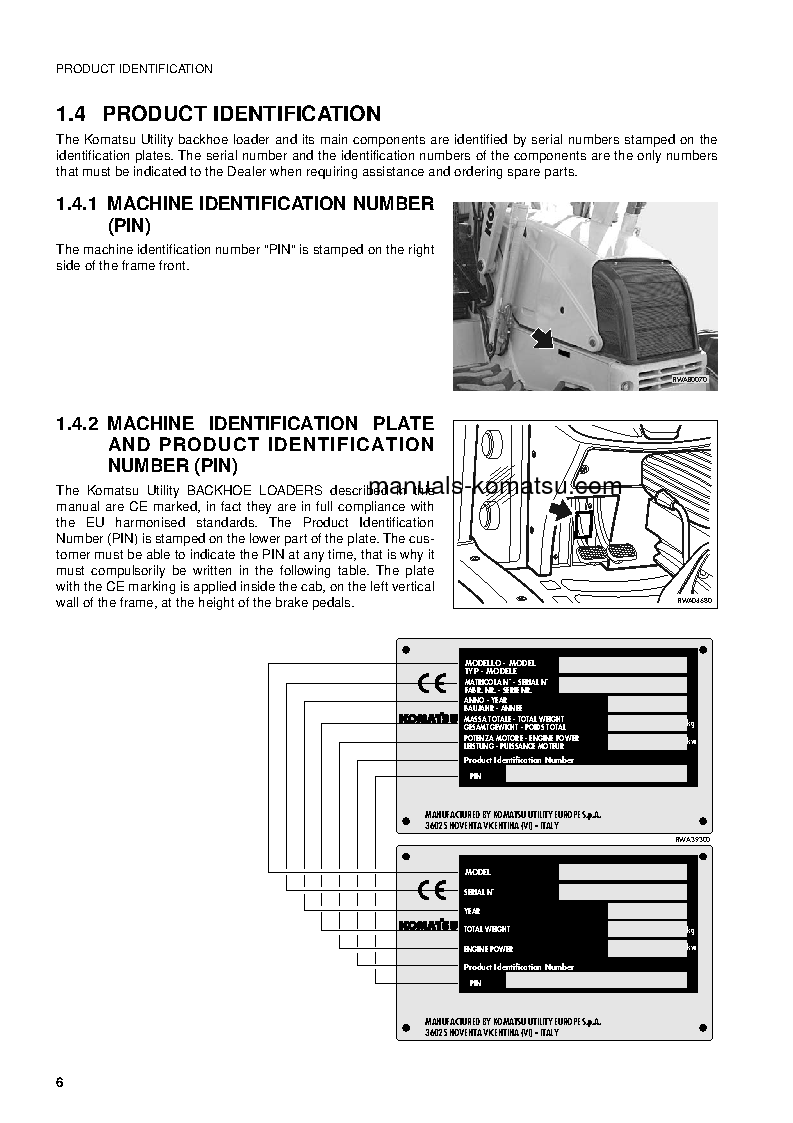 Protected: WB97S-2(ITA) S/N 97SF11641-UP Operation manual (English)