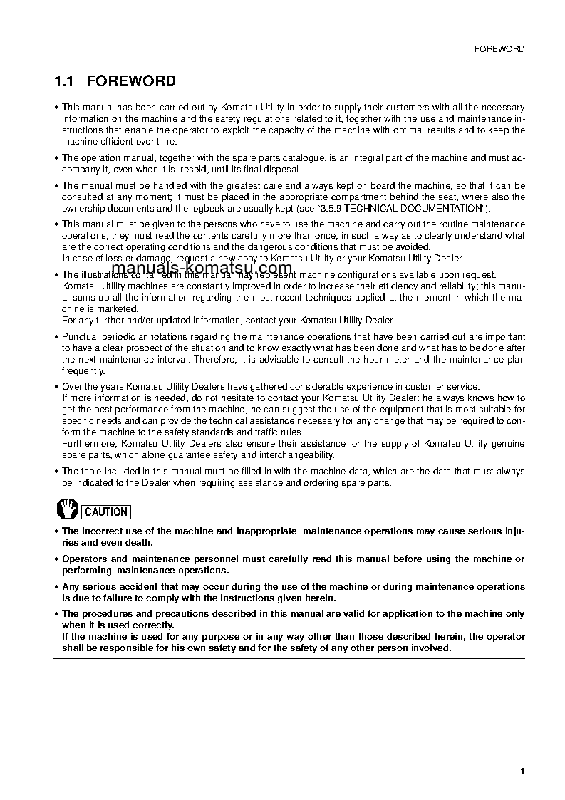 Protected: WB91R-2(ITA) S/N 91F20145-91F20249 Operation manual (English)