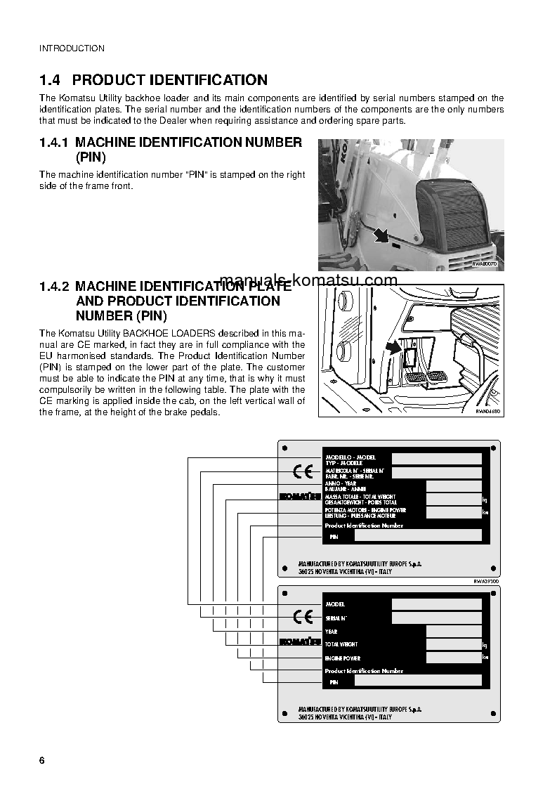Protected: WB91R-2(ITA) S/N 91F20326-UP Operation manual (English)