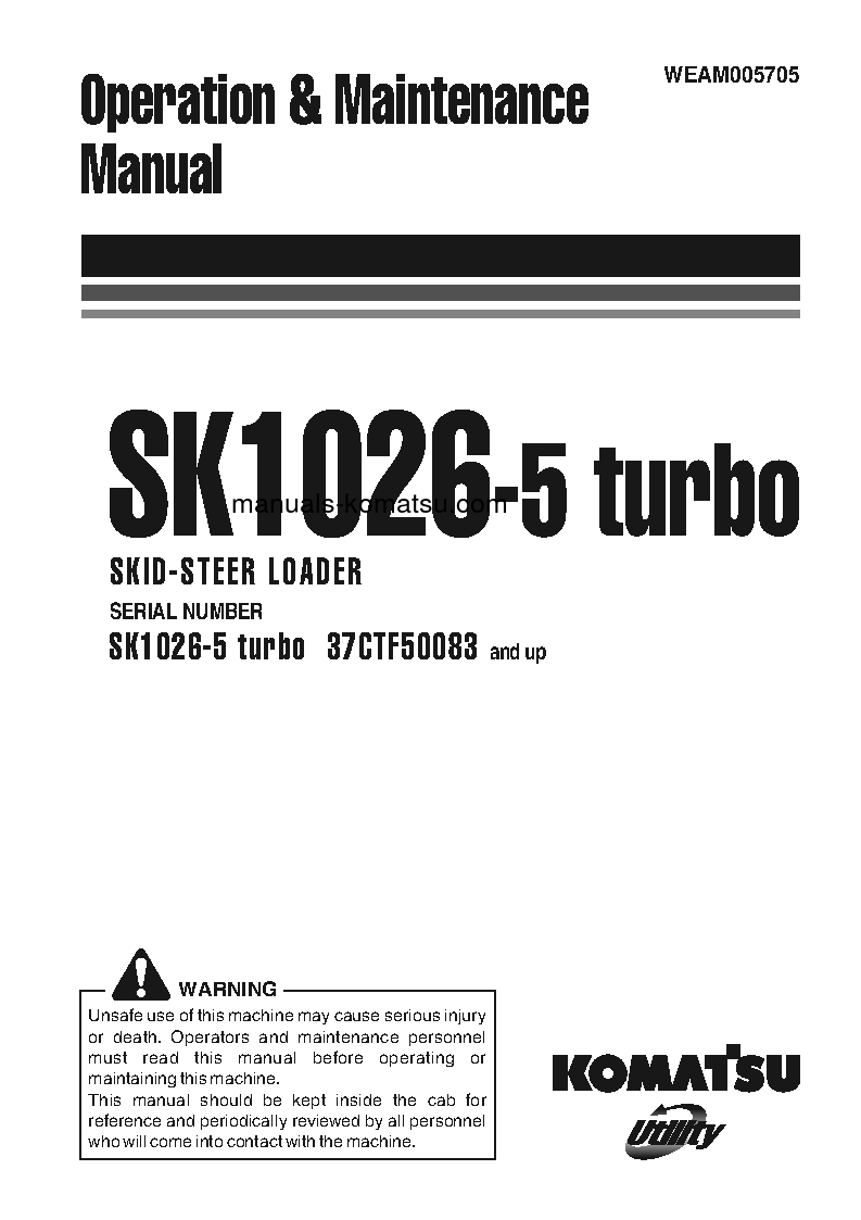 SK1026-5(ITA) S/N 37CTF50083-UP Operation manual (English)