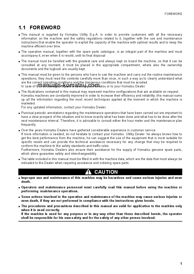 Protected: CK20-1(ITA) S/N F00003-UP Operation manual (English)