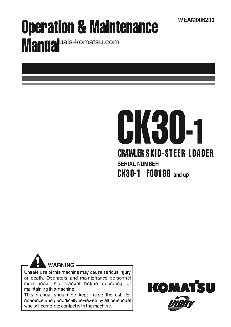 CK30-1(ITA) S/N F00188-F00197 Operation manual (English)