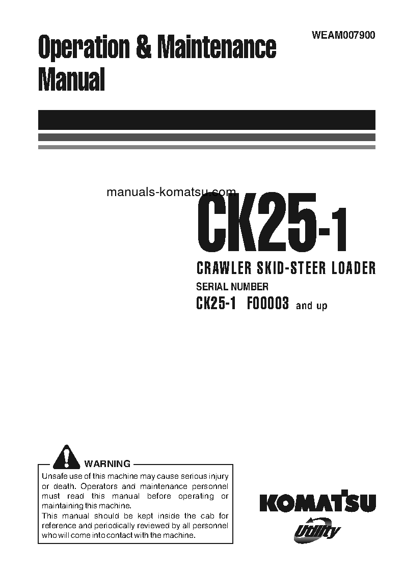 CK25-1(ITA) S/N F00003- Operation manual (English)