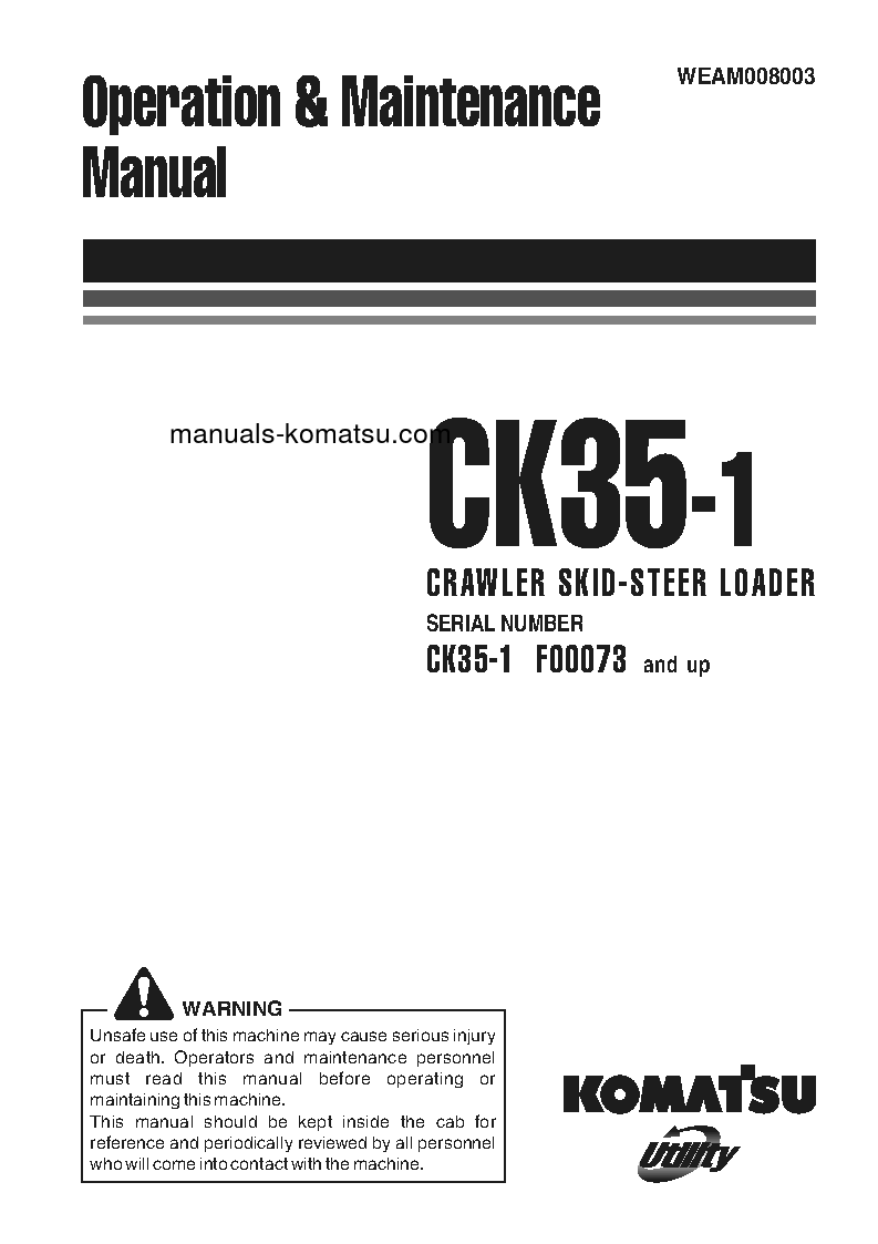 CK35-1(ITA) S/N F00073-UP Operation manual (English)