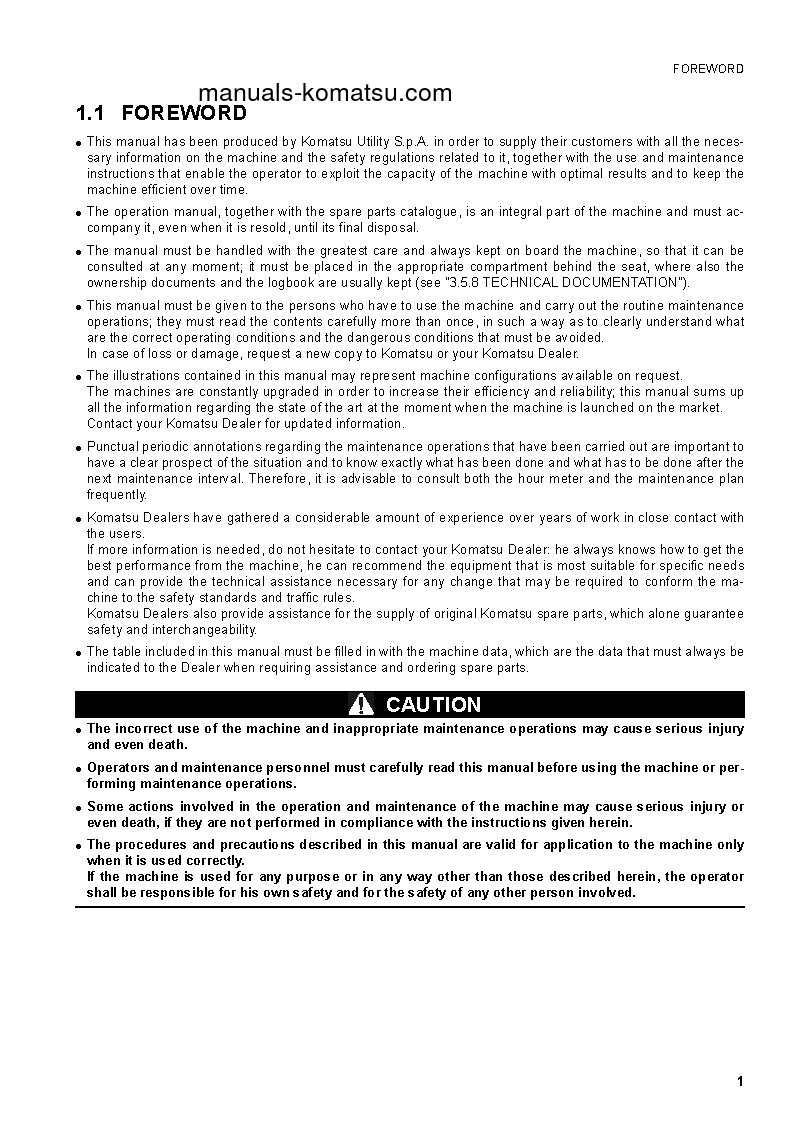 Protected: WB91R-5(ITA) S/N F00003-F00160 Operation manual (English)