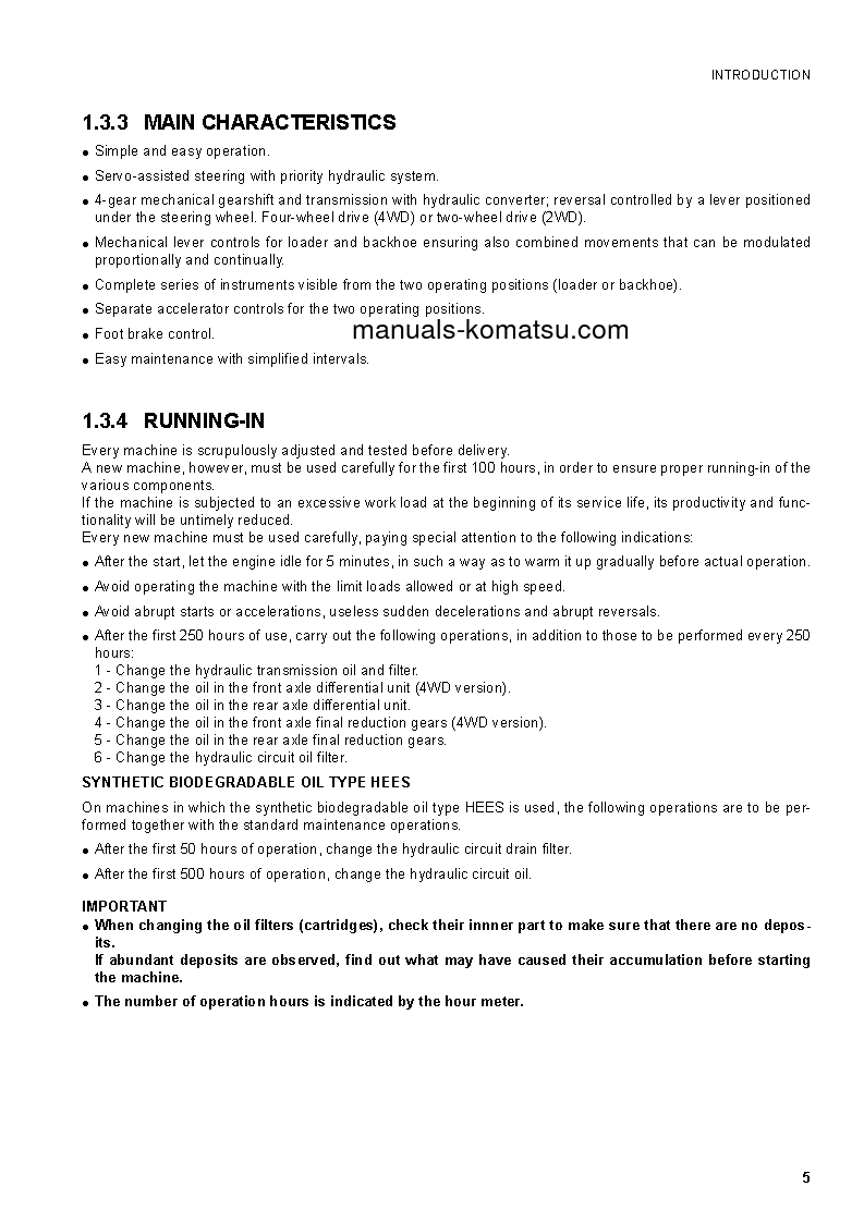 Protected: WB91R-5(ITA) S/N F00003-F00160 Operation manual (English)