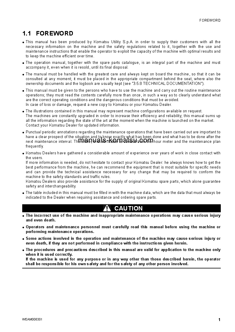 Protected: WB91R-5(ITA) S/N F00161-UP Operation manual (English)