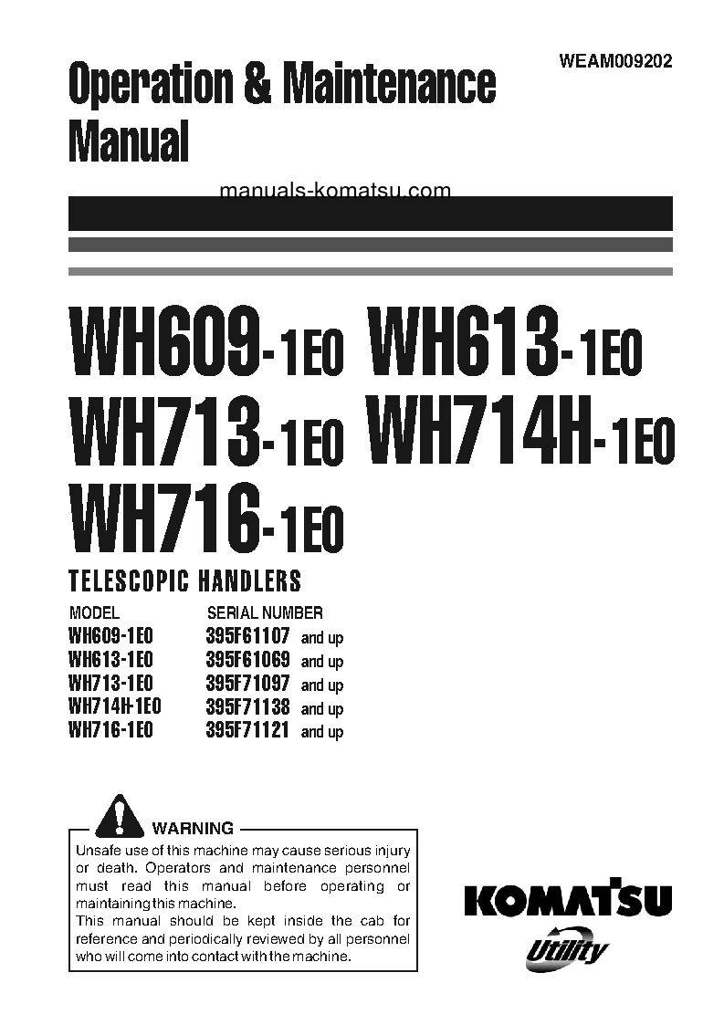 WH713-1(ITA)-TIER 3 S/N 395F71097-UP Operation manual (English)