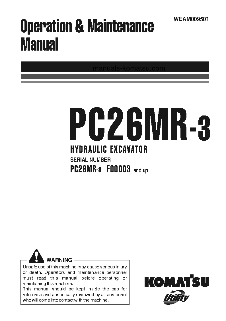 PC26MR-3(ITA) S/N F00003-F30412 Operation manual (English)