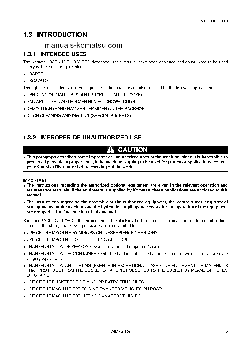 Protected: WB97R-5(ITA)-TIER 3 S/N F80278-F80278 Operation manual (English)