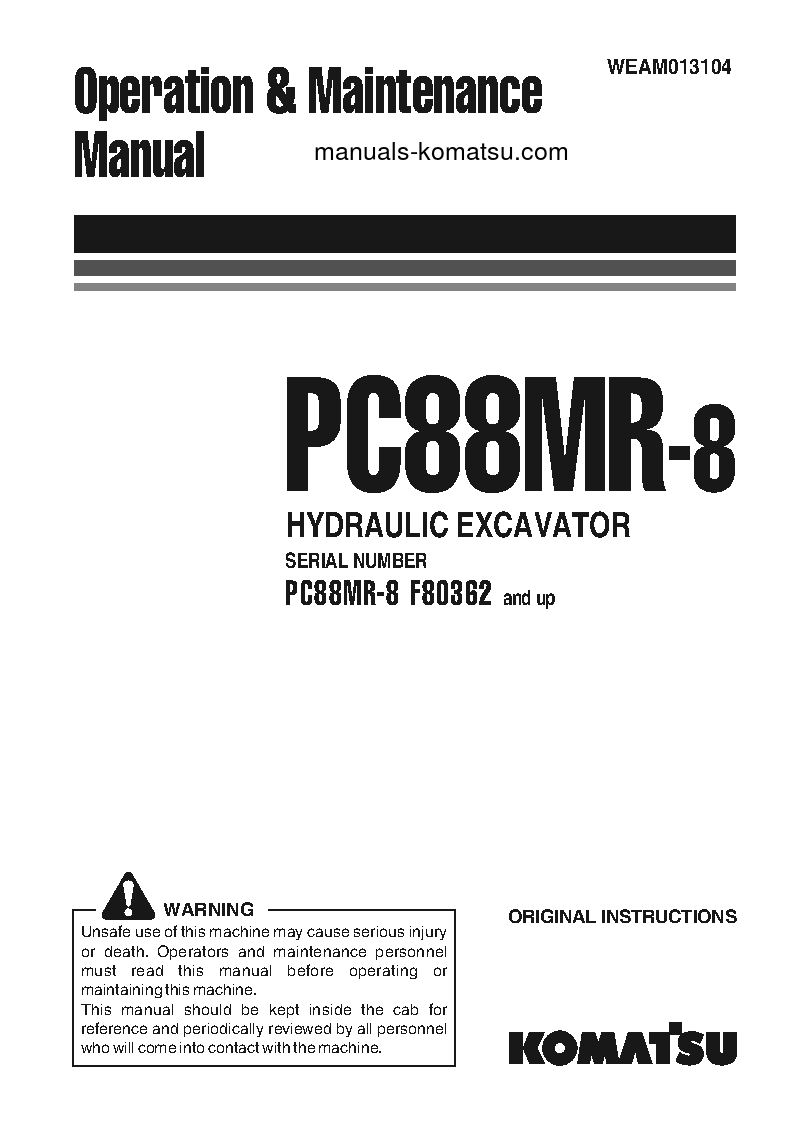 PC88MR-8(ITA) S/N F80362-UP Operation manual (English)