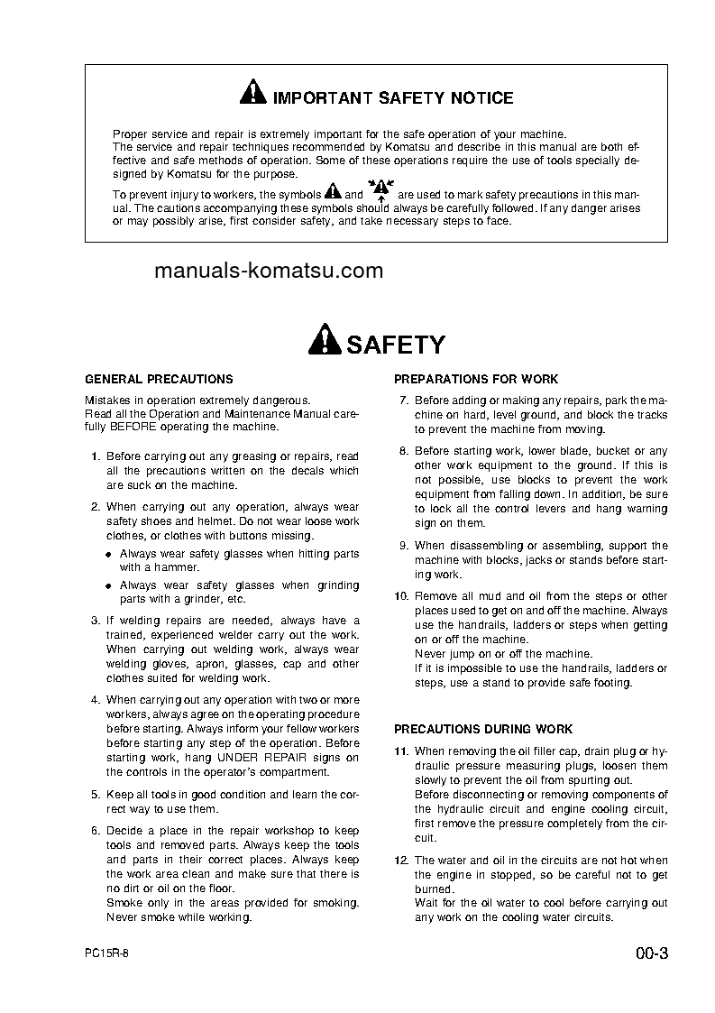 Protected: PC15R-8(ITA) S/N F21803-UP Shop (repair) manual (English)