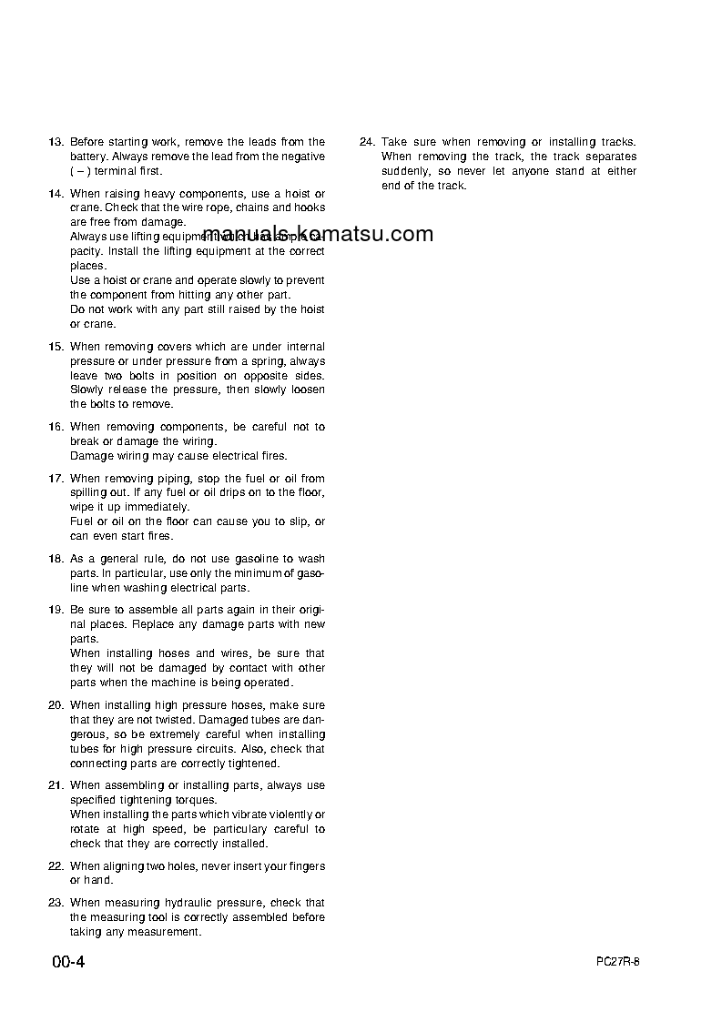 Protected: PC27R-8(JPN) S/N F30671-F31102 Shop (repair) manual (English)