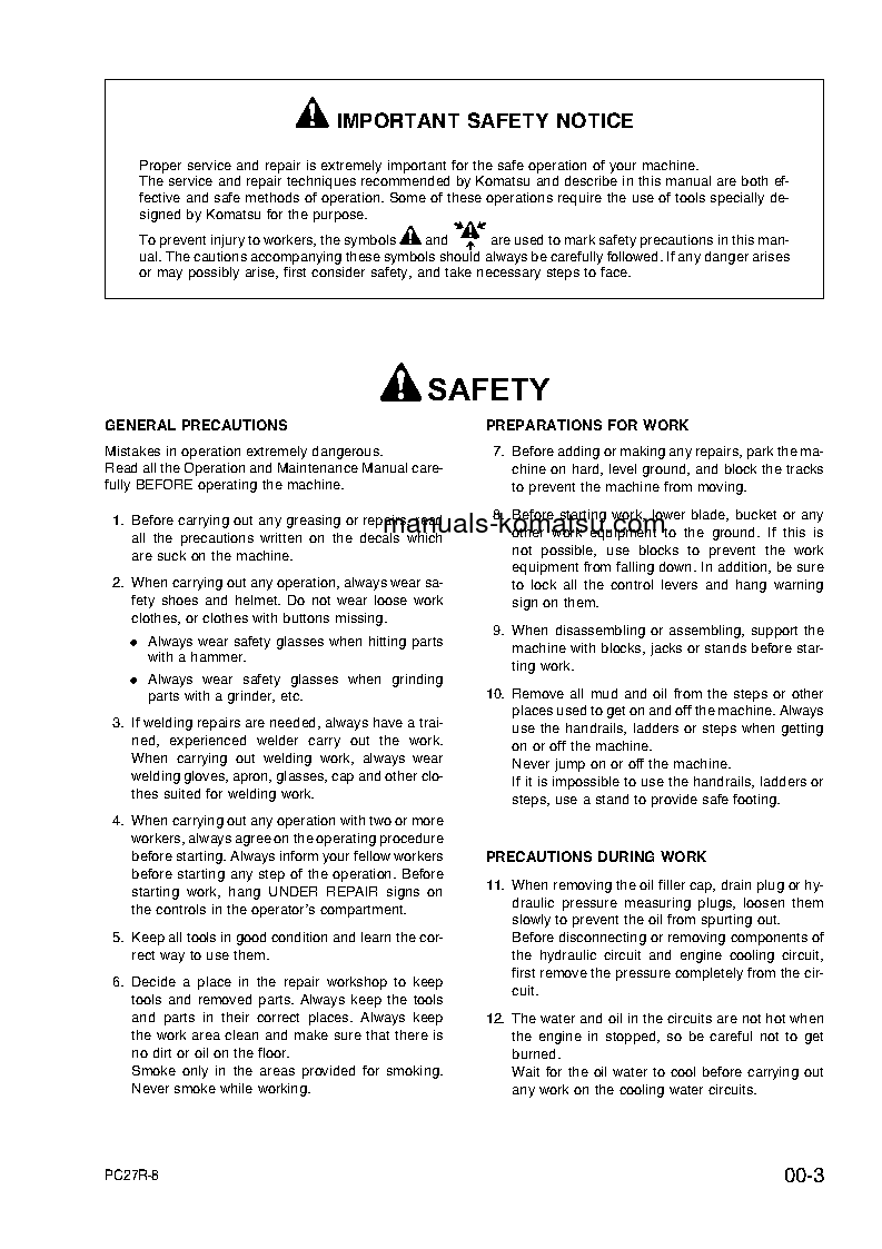 Protected: PC27R-8(JPN) S/N F31103-UP Shop (repair) manual (English)
