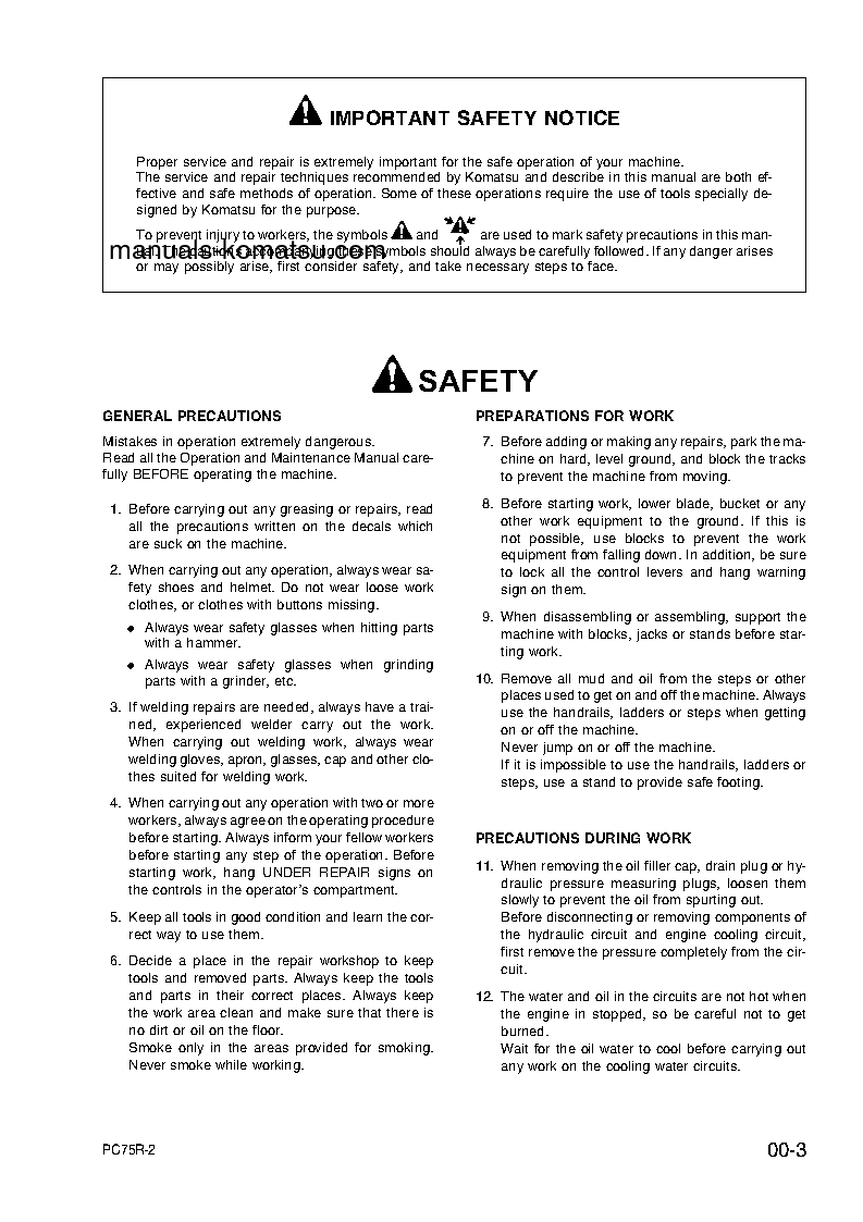 Protected: PC75R-2(ITA) S/N 22E5200763-UP Shop (repair) manual (English)