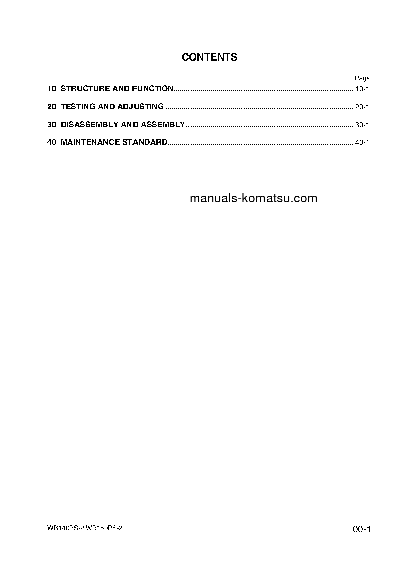 Protected: WB140PS-2(ITA) S/N 140F50092-140F50097 Shop (repair) manual (English)