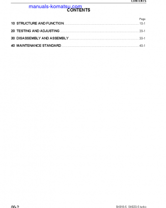 SK820-5(ITA) S/N 37BTF50003-37BTF50111 Shop (repair) manual (English)