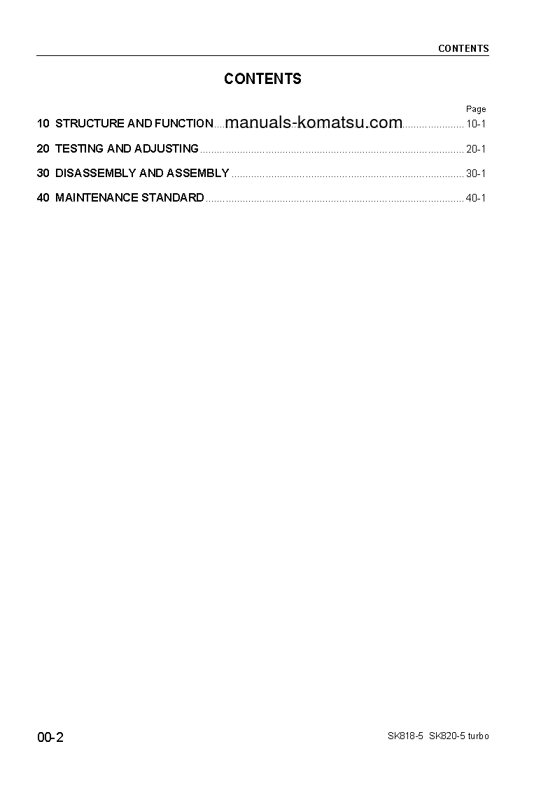 Protected: SK820-5(ITA) S/N 37BTF50003-37BTF50111 Shop (repair) manual (English)