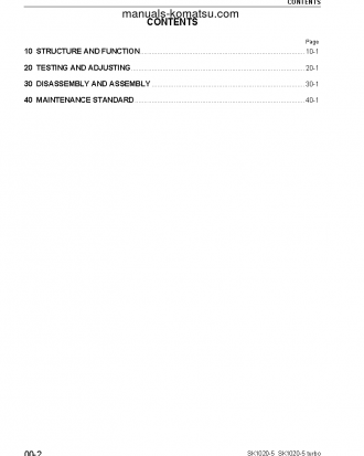 SK1020-5(ITA) S/N 37CF00004-UP Shop (repair) manual (English)