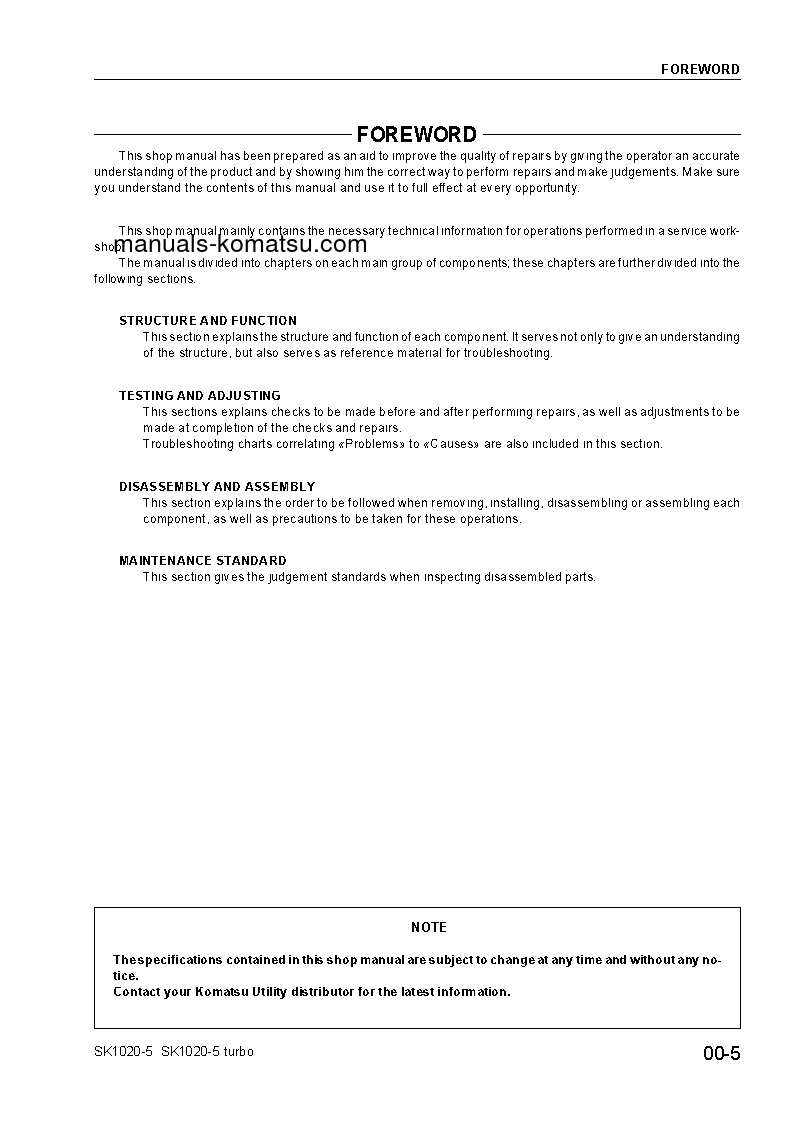 Protected: SK1020-5(ITA) S/N 37CTF00003-UP Shop (repair) manual (English)