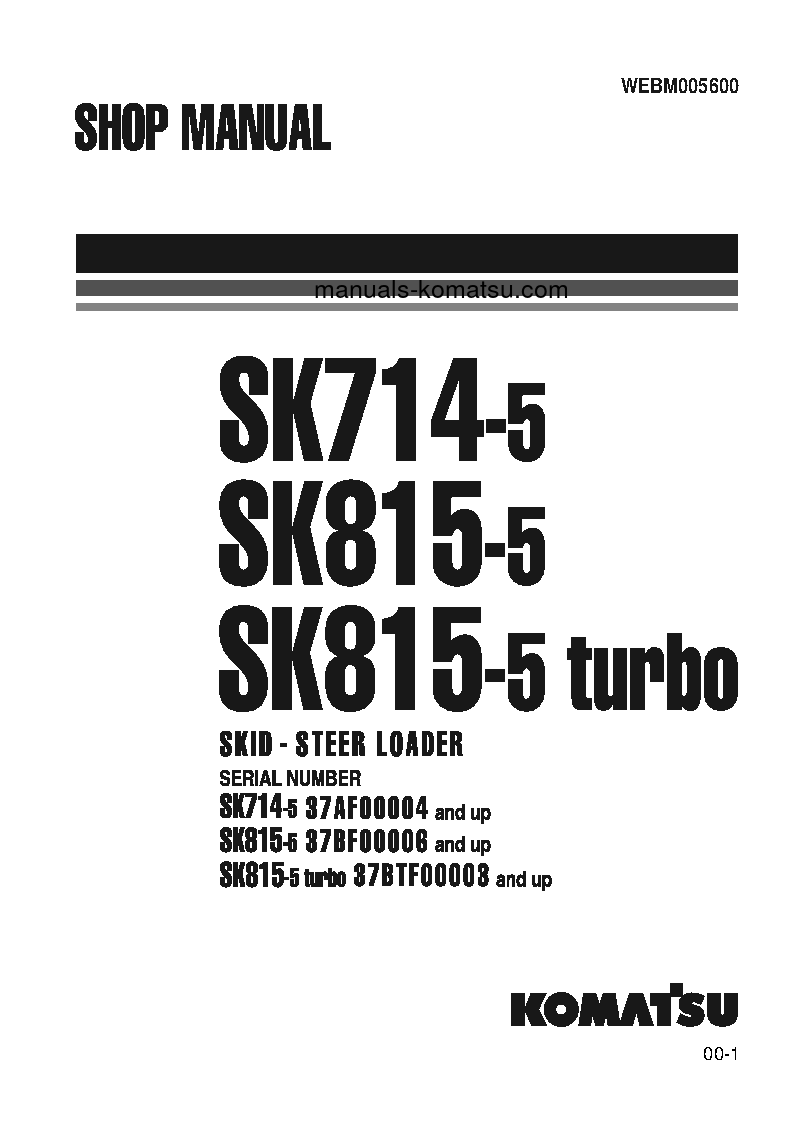SK714-5(ITA)-/ S/N 37AF00004-UP Shop (repair) manual (English)