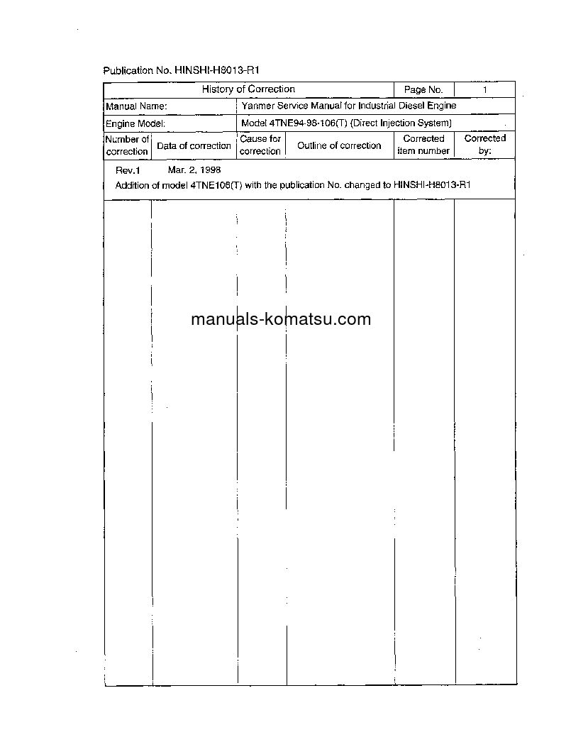 Protected: 4D106-1(BEL) S/N ALL Shop (repair) manual (English)
