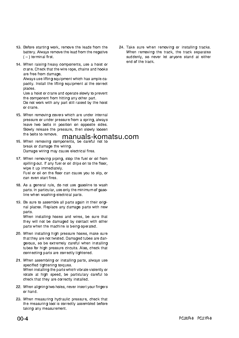 Protected: PC20R-8(ITA) S/N F30001-F30790 Shop (repair) manual (English)