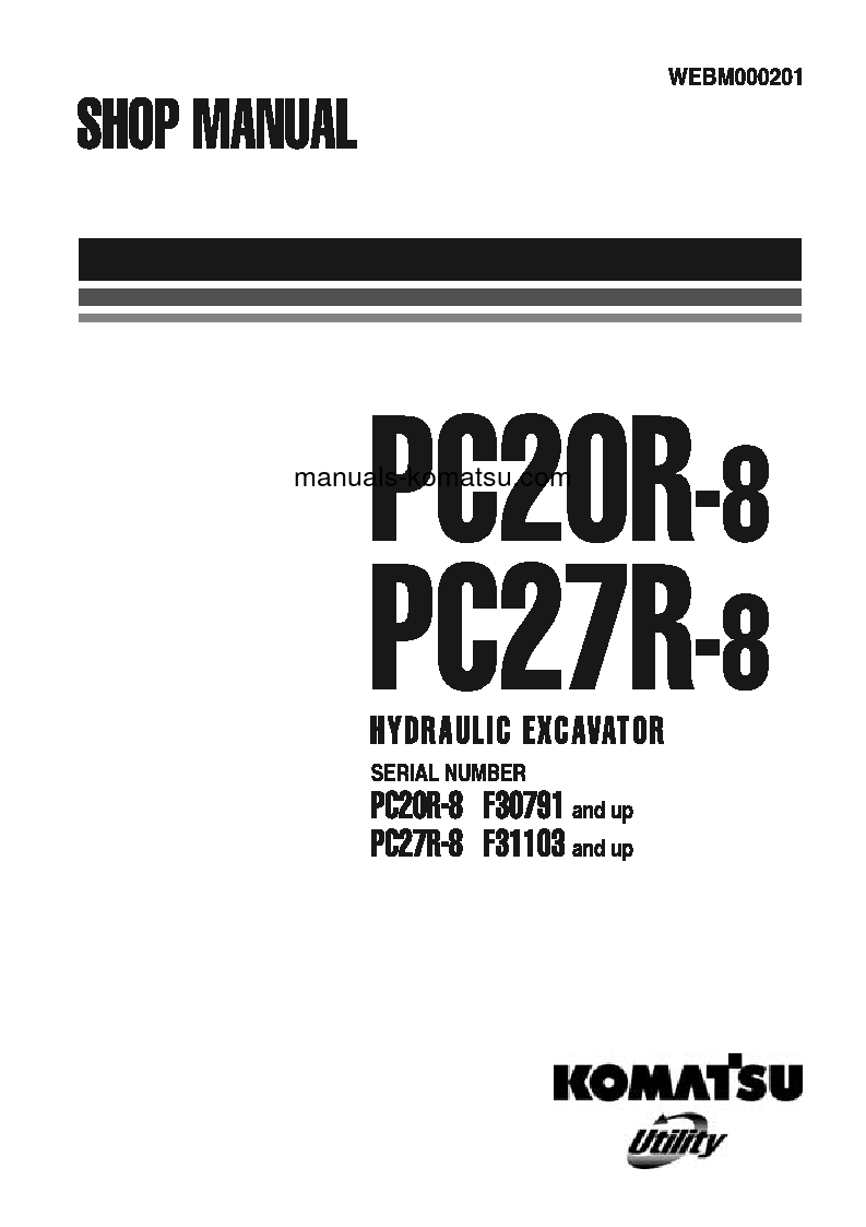 PC20R-8(ITA) S/N F30791-UP Shop (repair) manual (English)