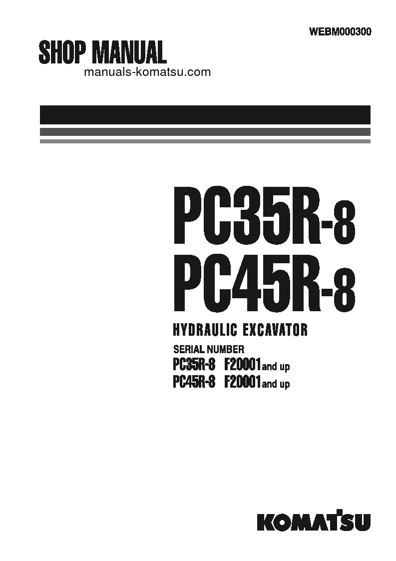 PC45R-8(ITA) S/N F20001-F21250 Shop (repair) manual (English)