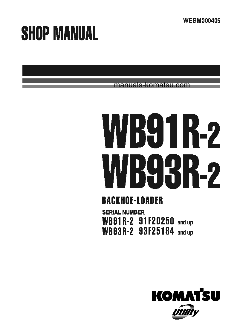 WB93R-2(ITA) S/N 93F25184-UP Shop (repair) manual (English)