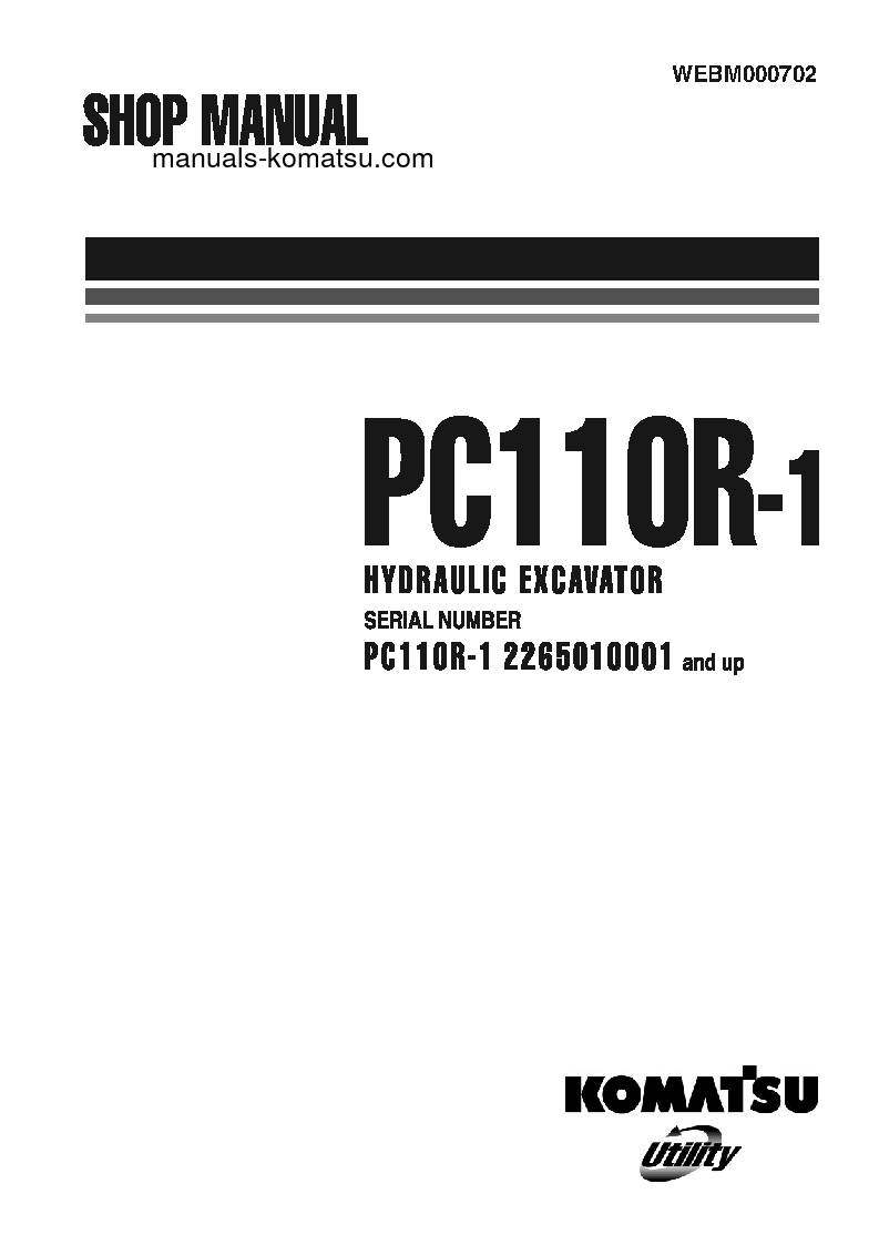 PC110R-1(ITA) S/N 2265010001-UP Shop (repair) manual (English)