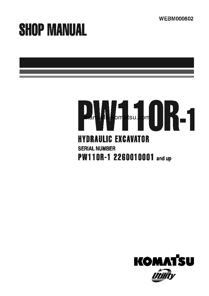 PW110R-1(ITA) S/N 2260010001-UP Shop (repair) manual (English)