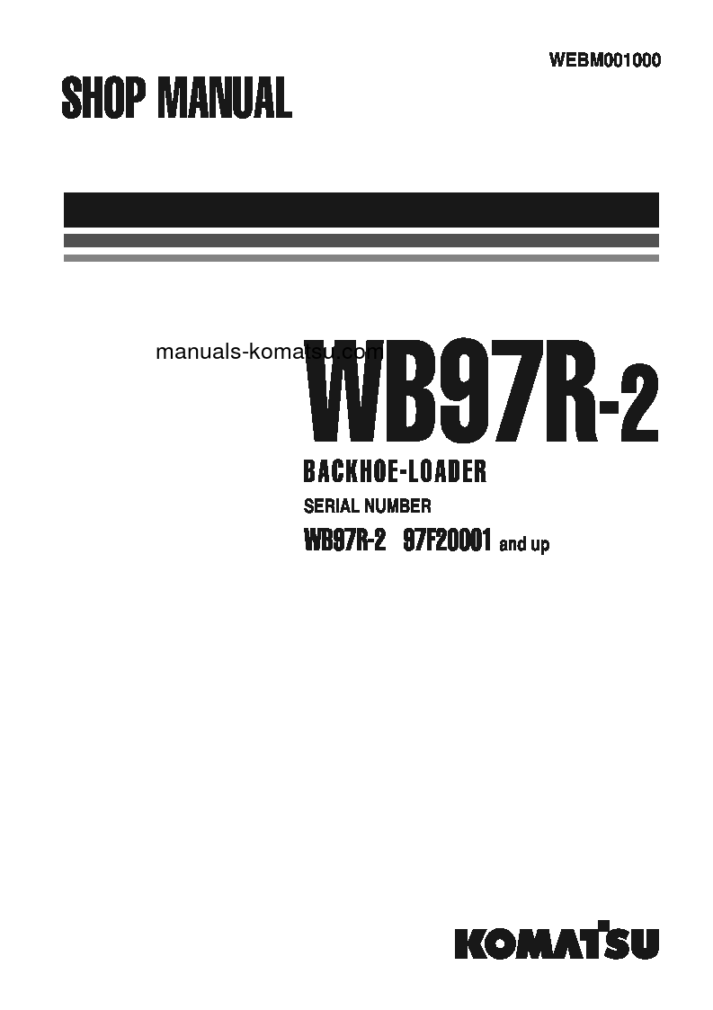 WB97R-2(ITA) S/N 97F20001-97F20742 Shop (repair) manual (English)