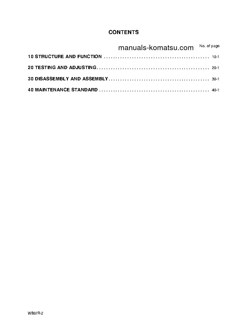 Protected: WB97R-2(ITA) S/N 97F20001-97F20742 Shop (repair) manual (English)