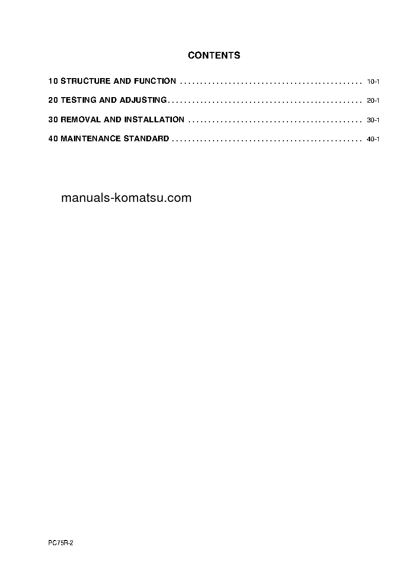Protected: PC75R-2(ITA) S/N 22E5200001-22E5200762 Shop (repair) manual (English)