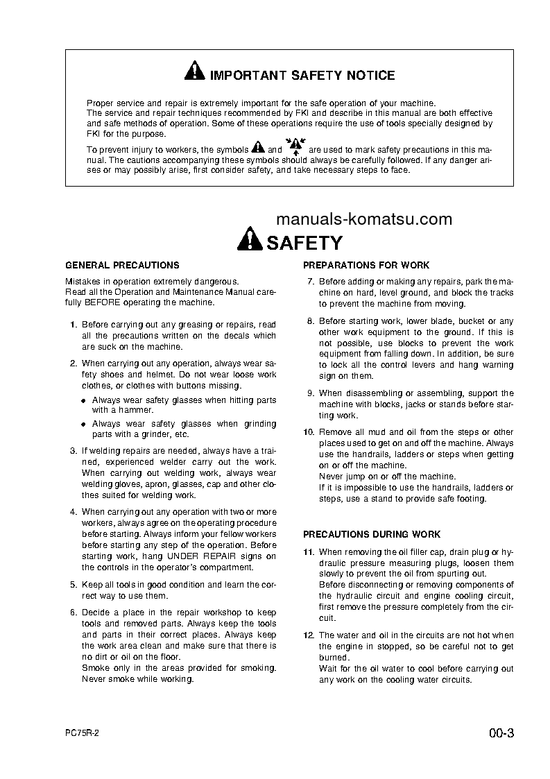 Protected: PC75R-2(ITA) S/N 22E5200001-22E5200762 Shop (repair) manual (English)