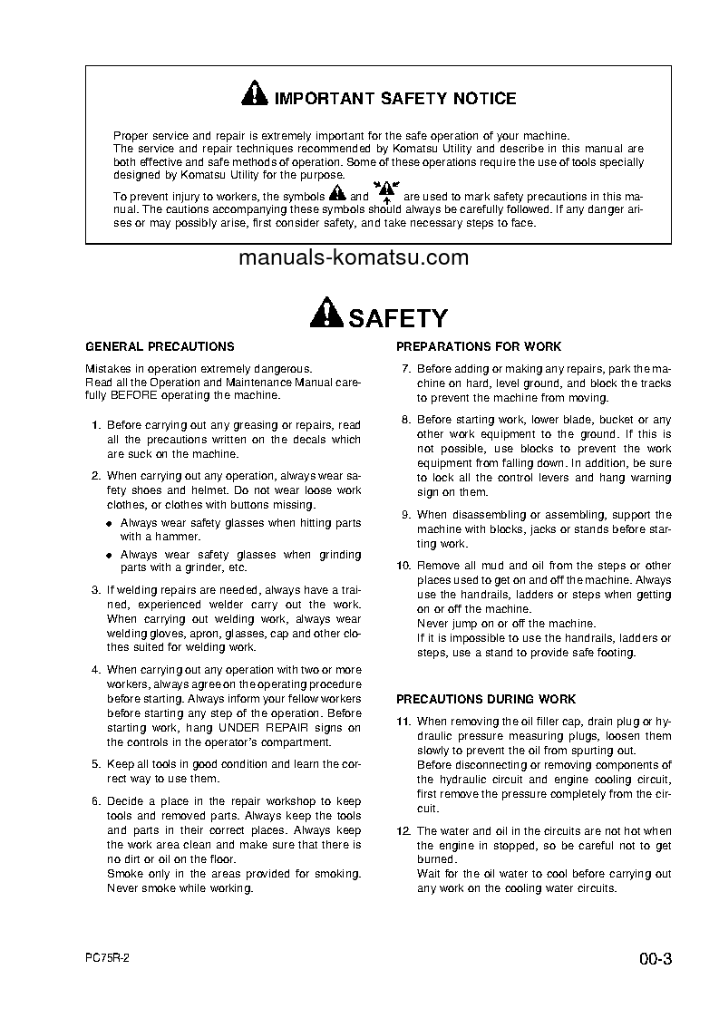 Protected: PC75R-2(ITA) S/N 22E5200763-22E5210000 Shop (repair) manual (English)