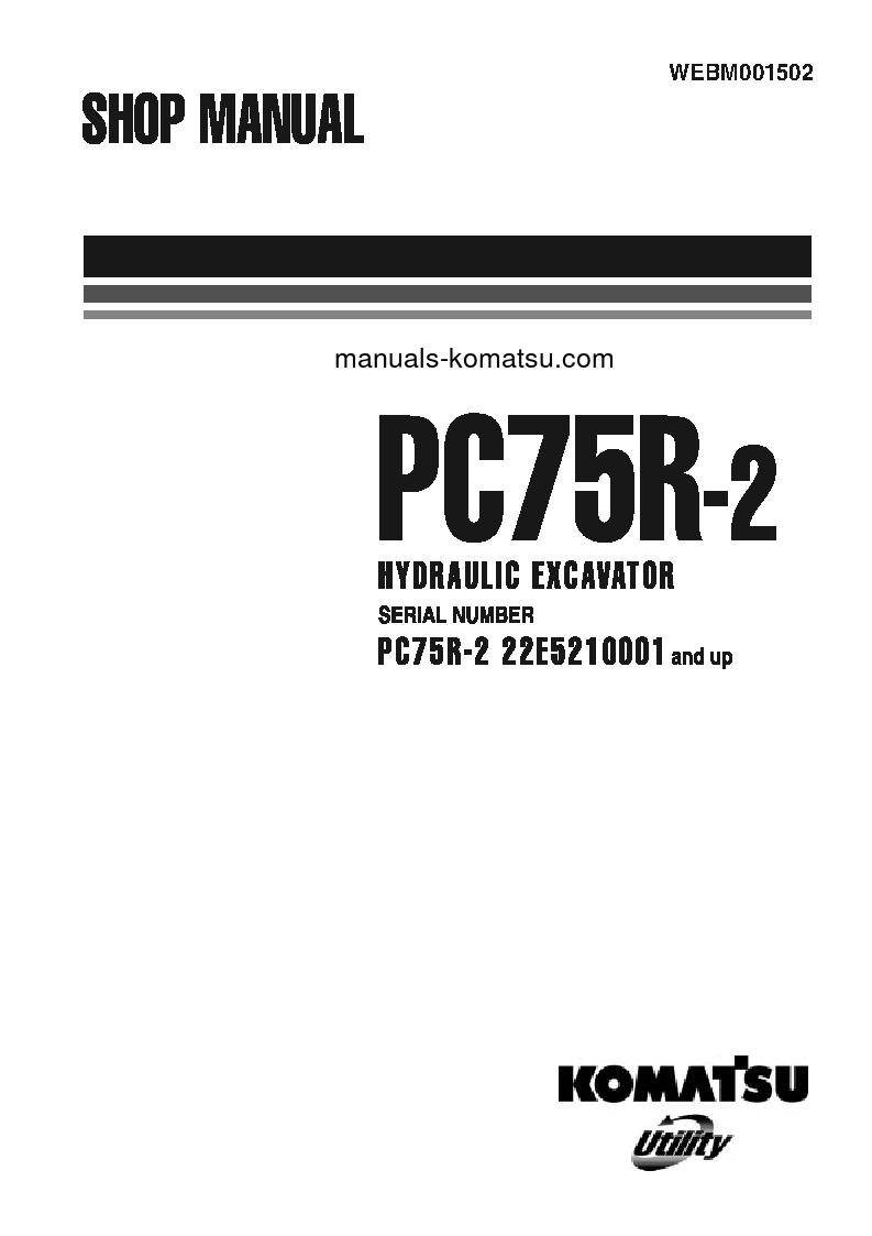 PC75R-2(ITA) S/N 22E5210001-UP Shop (repair) manual (English)