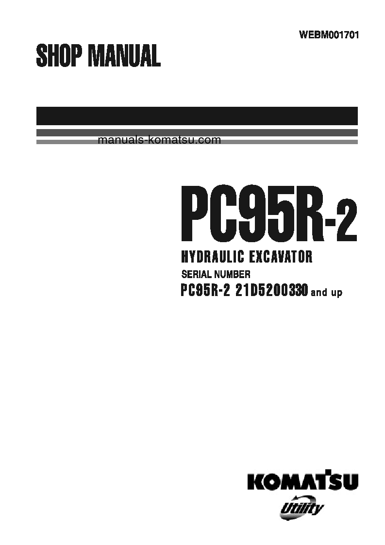 PC95R-2(ITA) S/N 21D5200330-21D5210000 Shop (repair) manual (English)